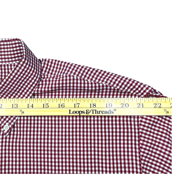 Brooks Brothers Mens XL Maroon Gingham Button Shirt Traditional Fit Non Iron - Picture 9 of 10